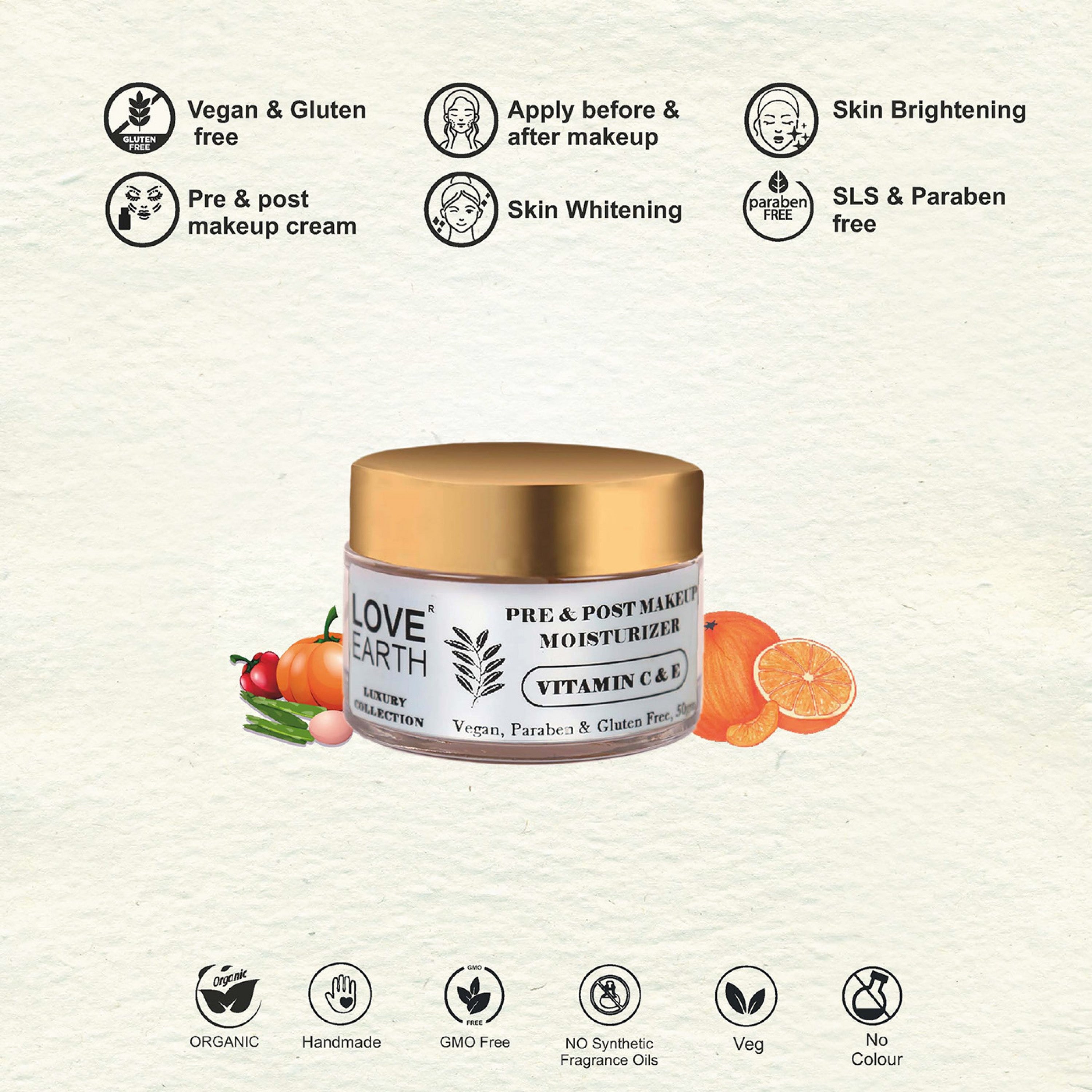 Love Earth Pre & Post Makeup Moisturizer - 50 gms
