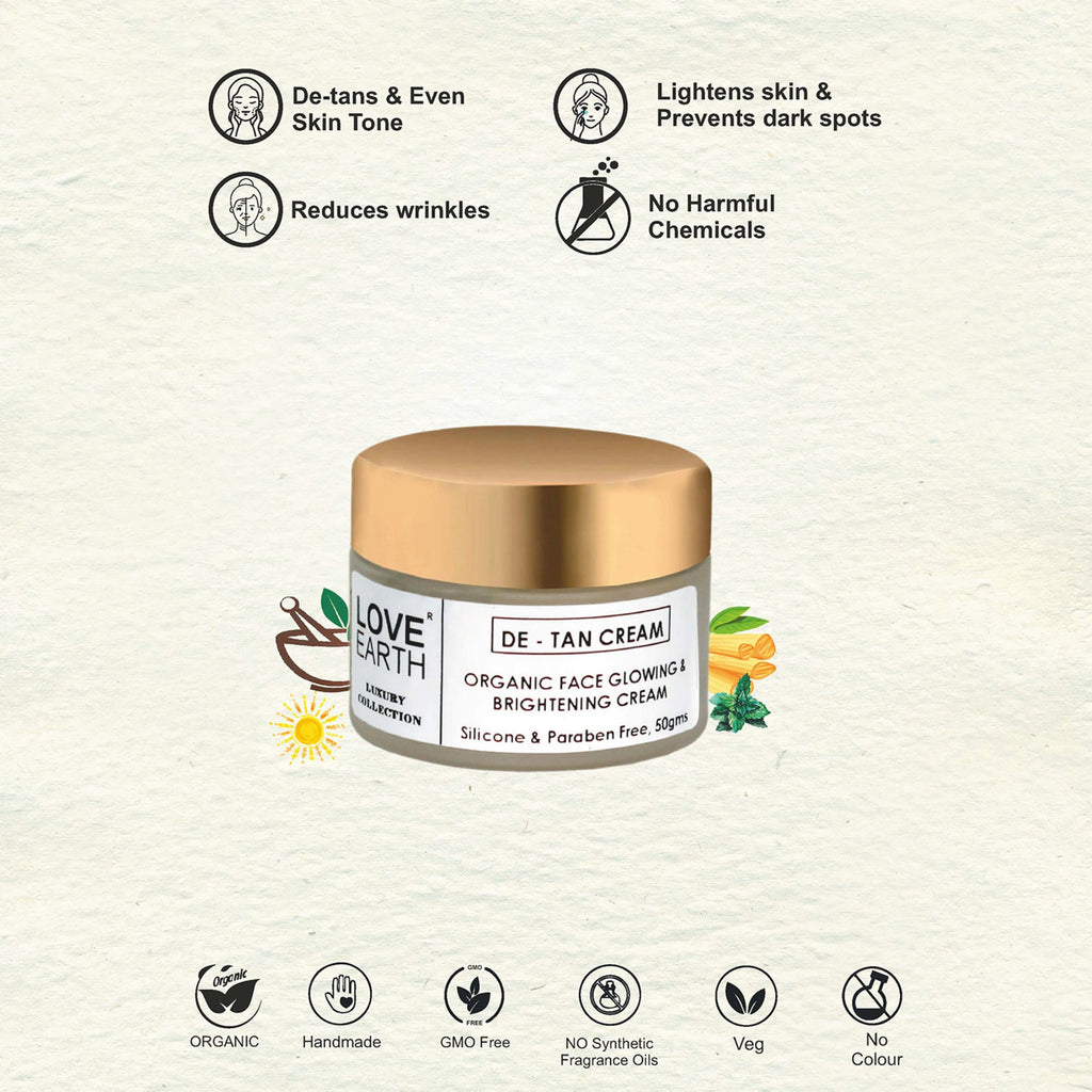 Love Earth De-Tan Moisturizing Cream - 50 gms