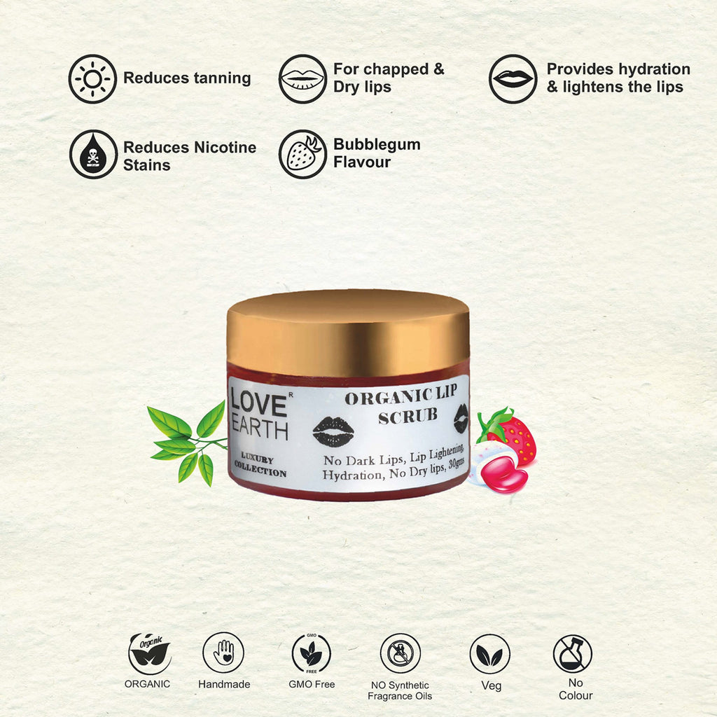 Love Earth Organic Lip Scrub - 30gms