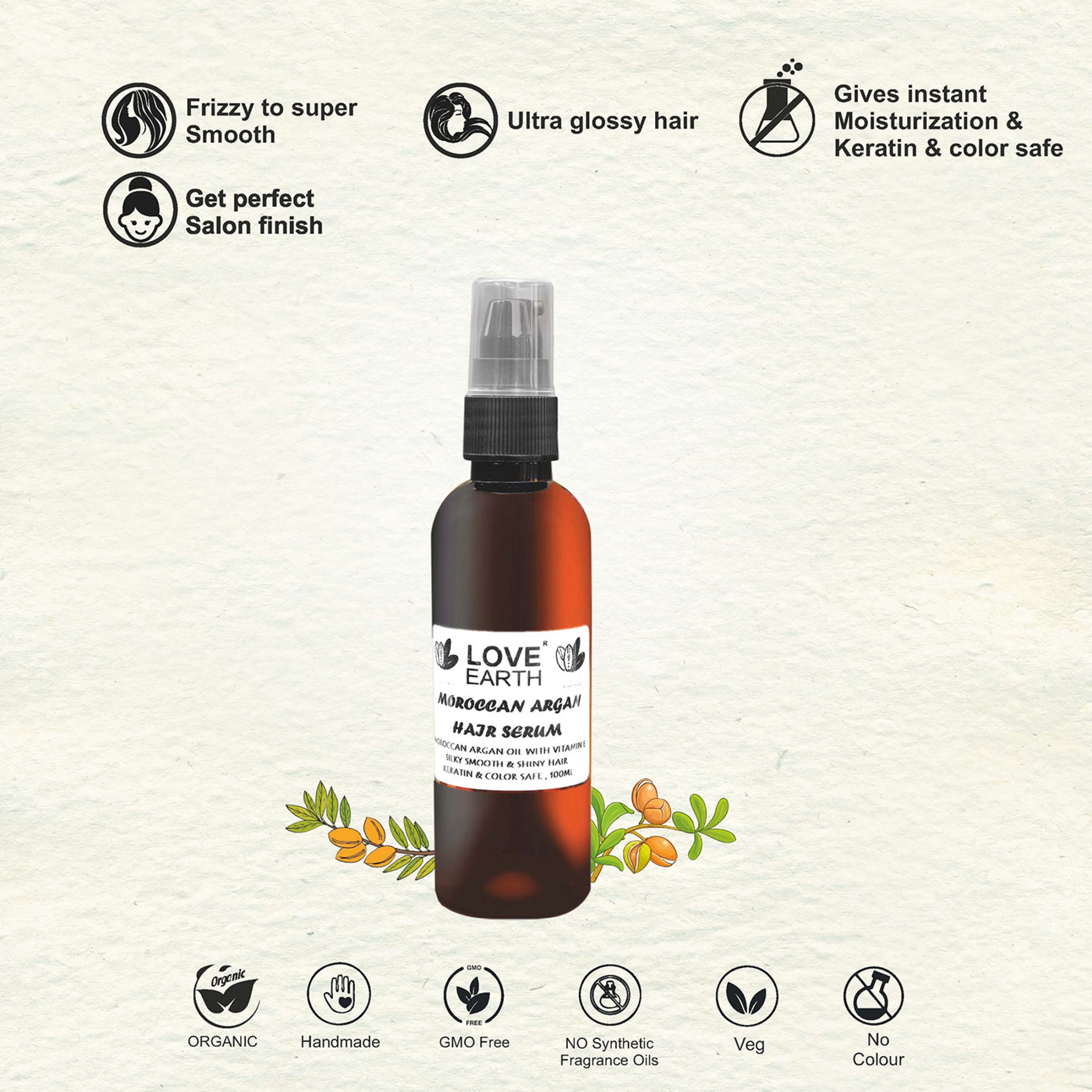 Love Earth Moroccan Argan Hair Serum - 100 ml