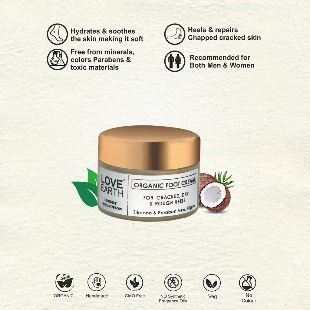 Love Earth Organic Foot Cream - 50 gms