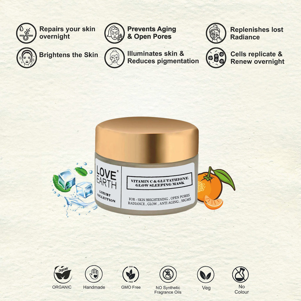 Love Earth Vitamin C & Glutathione Glow Sleeping Mask - 50 gms