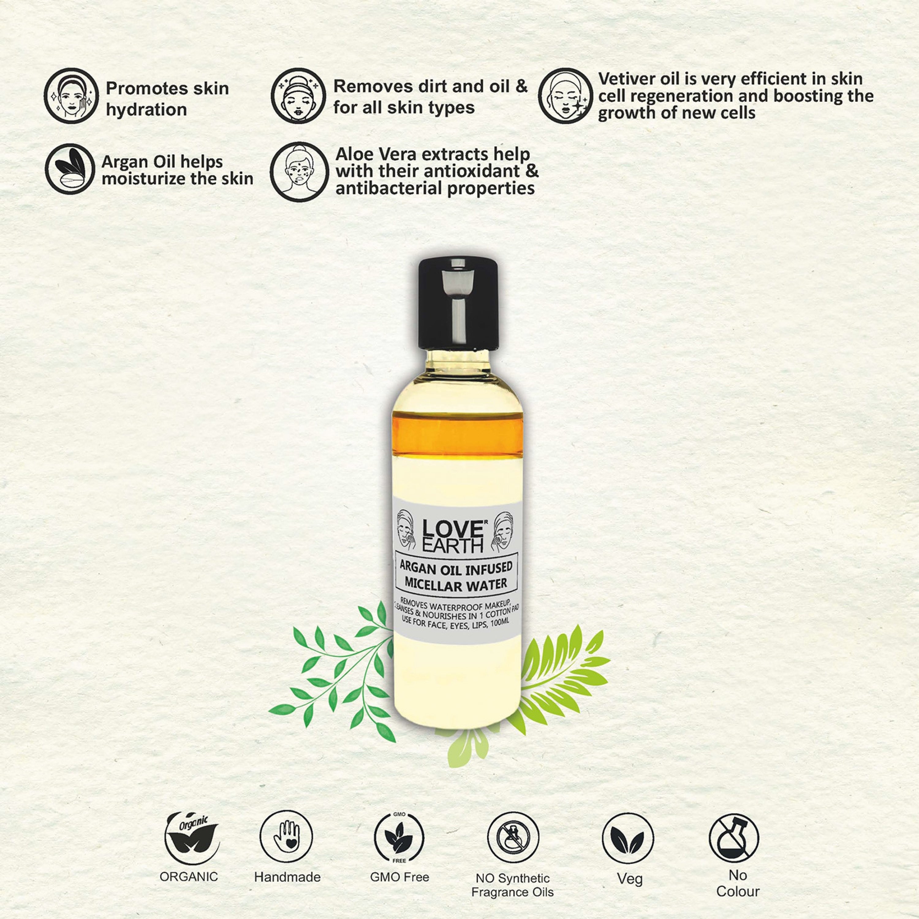 Love Earth Argan Oil Infused Micellar Water - 100ml