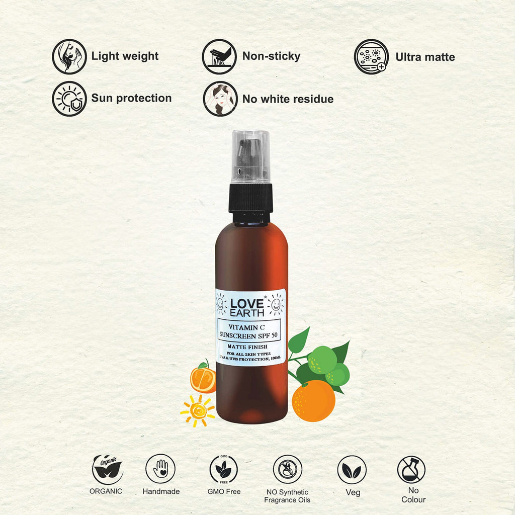 Love Earth Vitamin C Sunscreen SPF 50 Matte - 100 ml