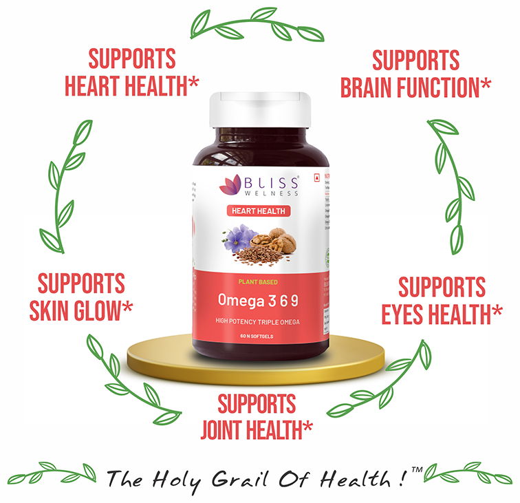 Bliss Welness Heart Health Omega 3 6 9 Softgel Capsule