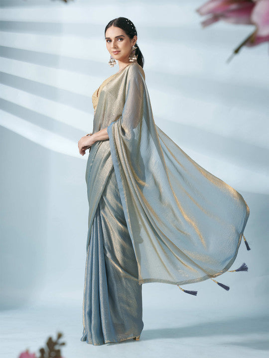 Tikhi Imli Two Tone Poly Chiffon Saree