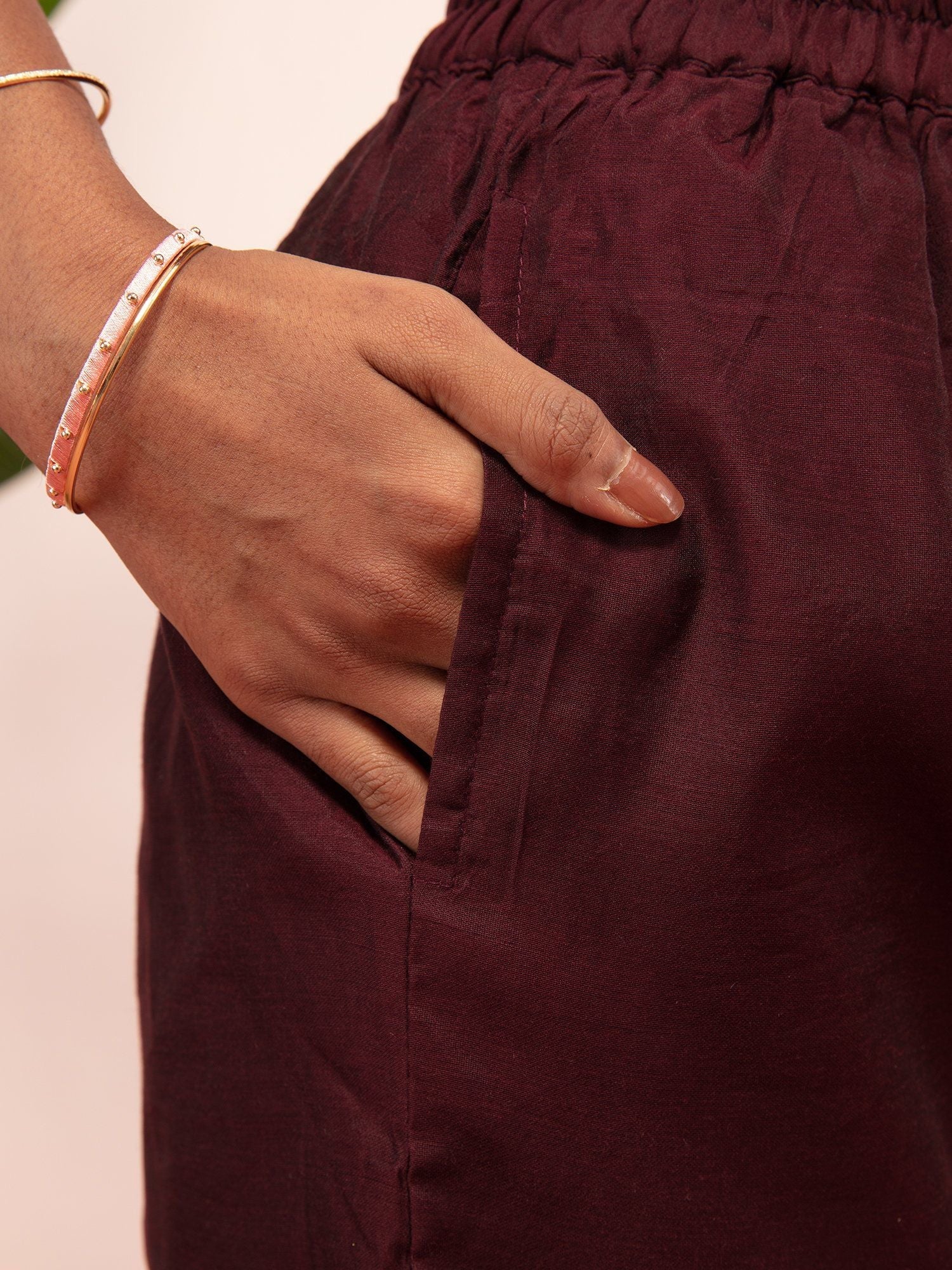 Likha Shaan-e-Avadh Maroon Sequins work Kurta, Pant & Dupatta LIKSKD123 (Set of 3) - M