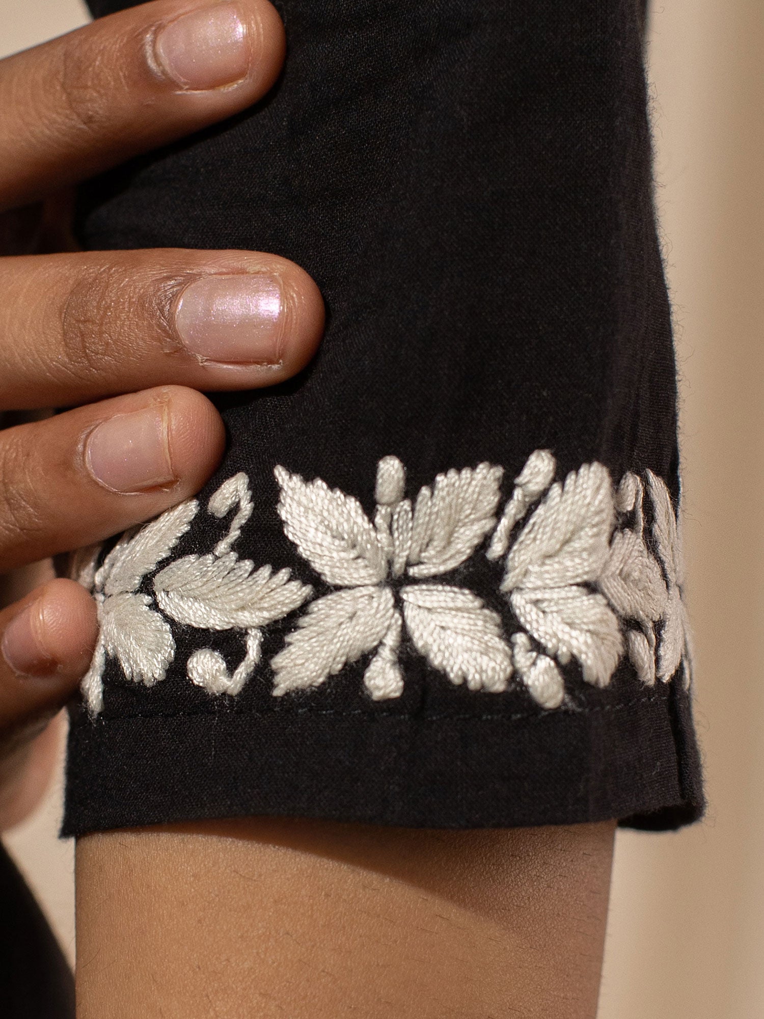 Likha Black Chikankari Kurta Pant & Dupatta LIKSKD33 (Set of 3)