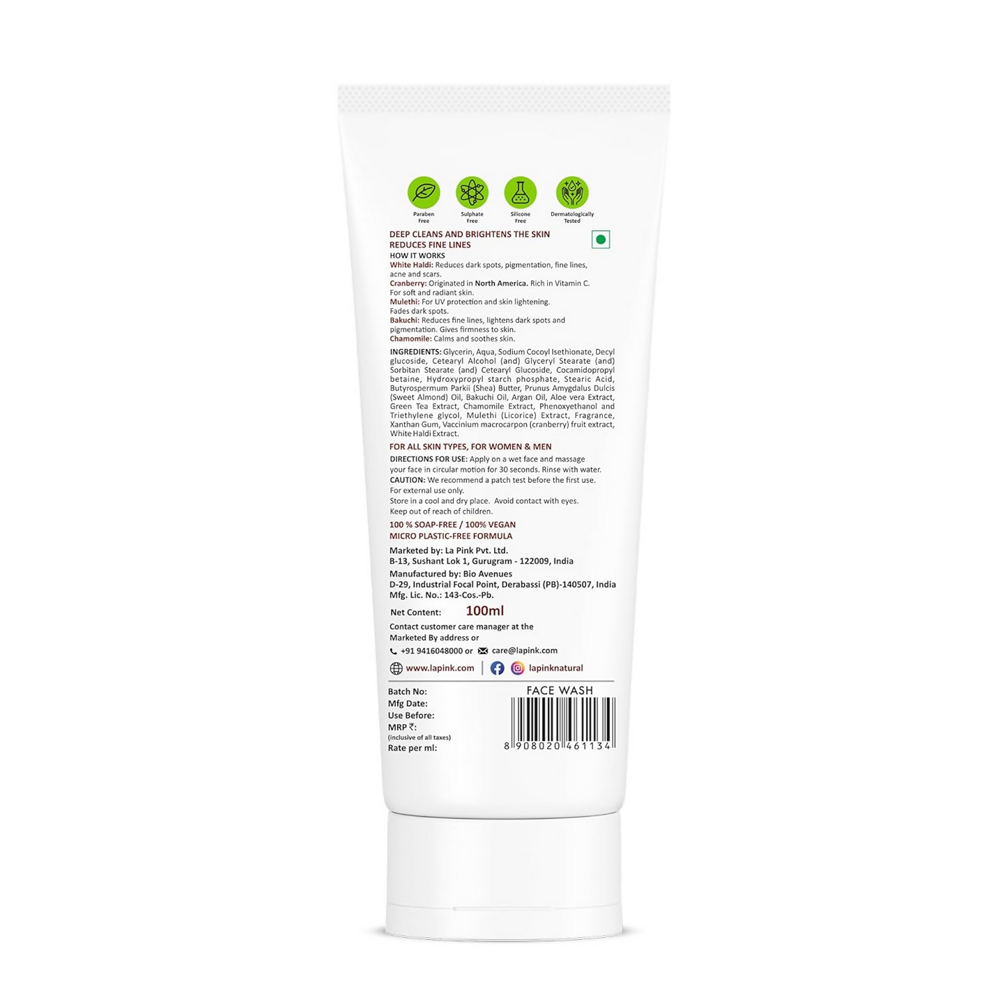 La Pink Young Forever White Haldi Face Wash