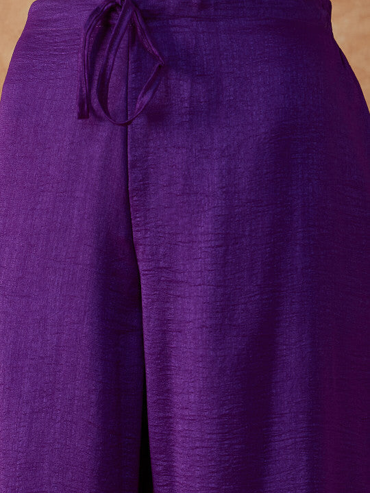 Sangria Printed Flared Sleeves Kurta & Trousers With Dupatta