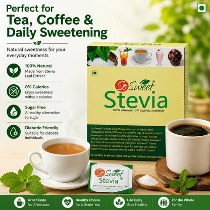 So Sweet Stevia Sachets -50 Sugar Free Natural Sweetener