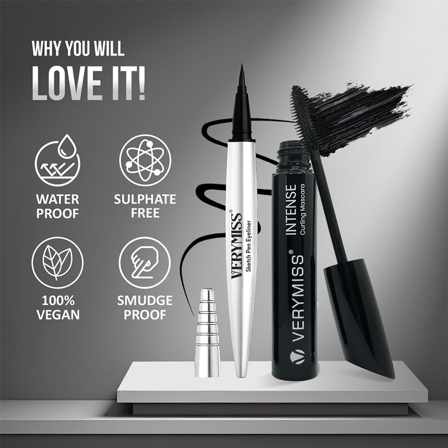 VERYMISS Waterproof Pen Eyeliner + Mascara Combo Set
