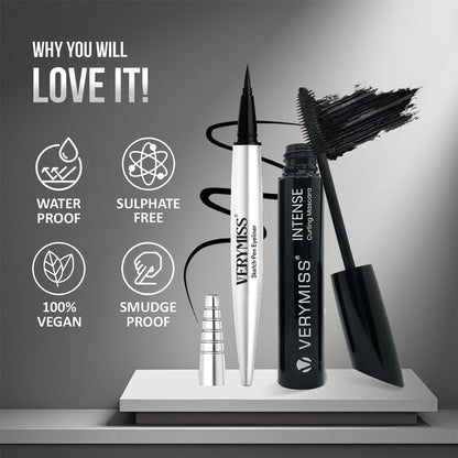VERYMISS Waterproof Pen Eyeliner + Mascara Combo Set