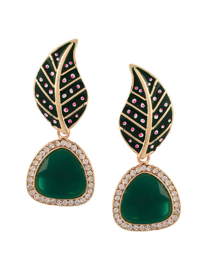 Shoshaa Set of 2 Gold-Polished Handcrafted Contemporary Drop Earrings