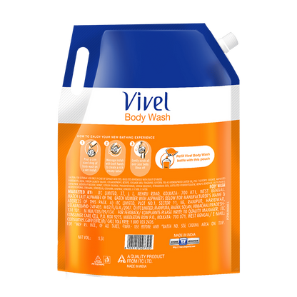 Vivel Moisturizing Body Wash Glycerin & Honey Shower Gel Supersaver XL Refill Pouch