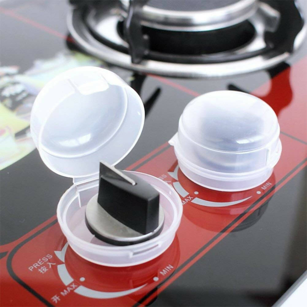 Safe-O-Kid Gas Stove Knobs Translucent Guards for Indoor Baby Safety Set of 2 Pcs