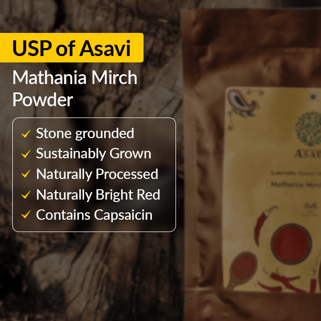 Asavi Stone Grounded Mathania Chilli Powder