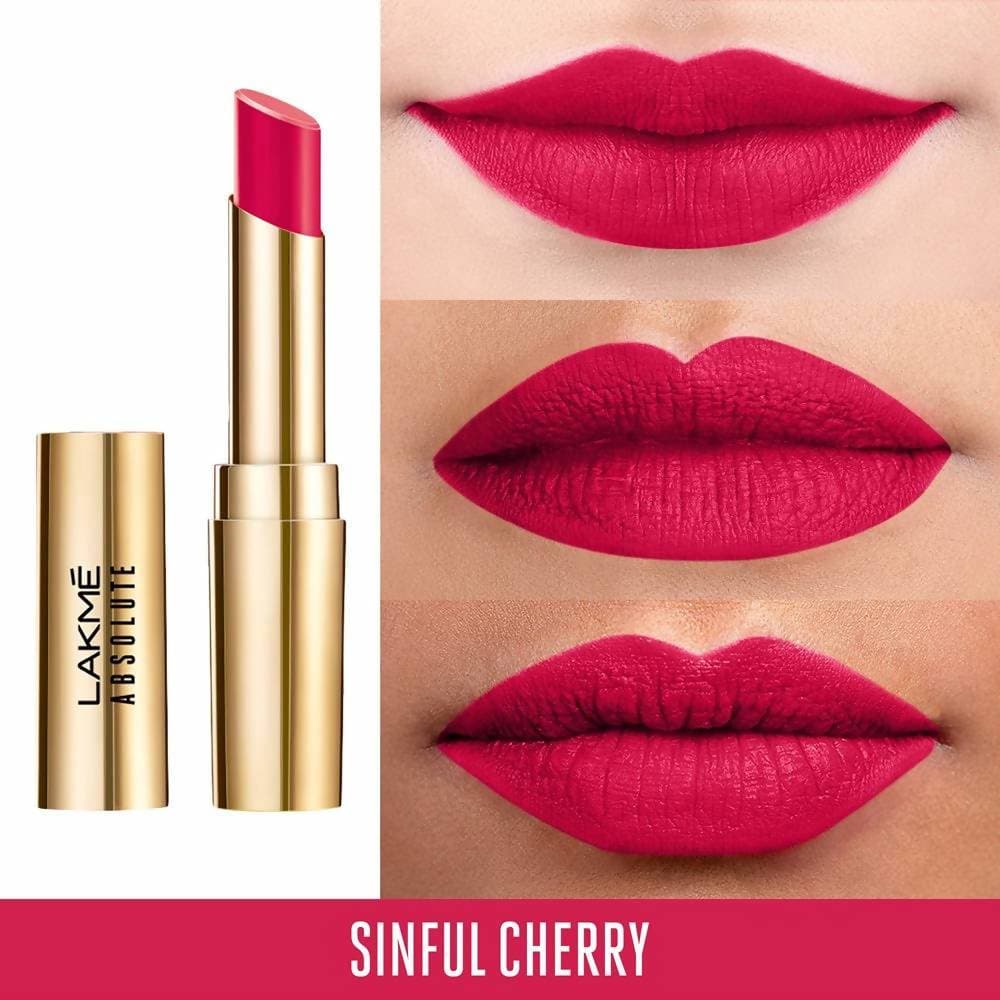 Lakme Absolute Matte Ultimate Lip Color with Argan Oil Sinful Cherry - 3.4 gms
