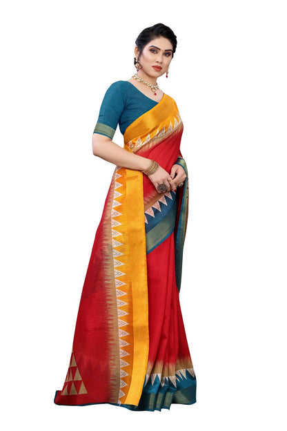 Vamika Maroon Linen Jari Border Saree Online At Low Price
