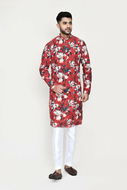 Joban Fashion Maroon Colored Rayon Based With Thread & Sequence Work Fabric Kurta With Straight Fit Pant