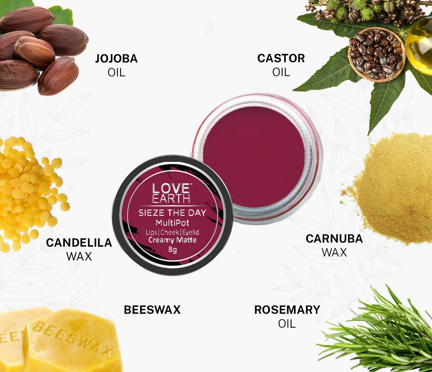 Love Earth Lip Tint & Cheek Tint Multipot Combo (Rose Pink & Raspberry Pink)