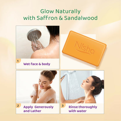 Nisha Soaps for Bath -Saffron & Sandal