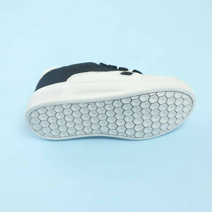 Tiny Bugs Boys Lace Up Casual Shoes - White & Black