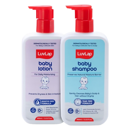 LuvLap Baby Shampoo + Baby Lotion Combo Set