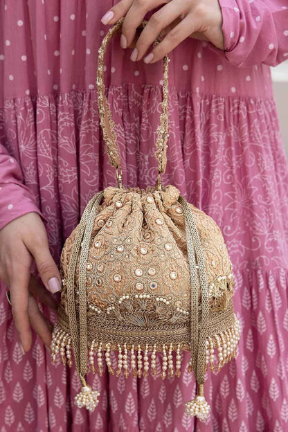 indian wedding women handbag potli Wedding favor drawstring bag