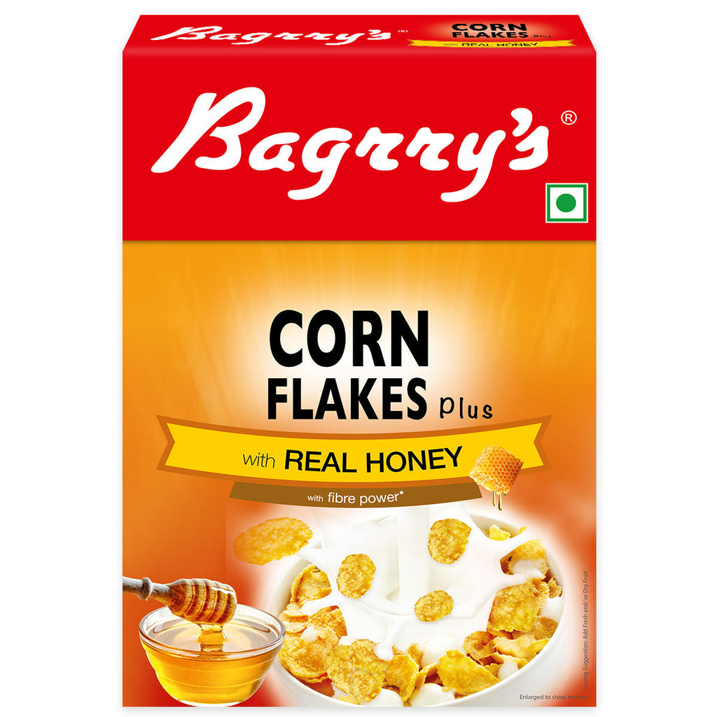 Bagrry's Corn Flakes Plus - Real Honey - 300 gms (pack of 2)