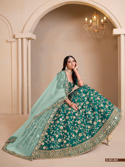 Anaita Green Art Silk Designer Lehenga With Blouse