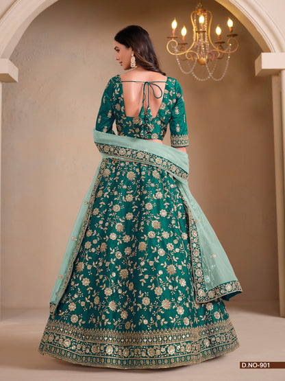Anaita Green Art Silk Designer Lehenga With Blouse
