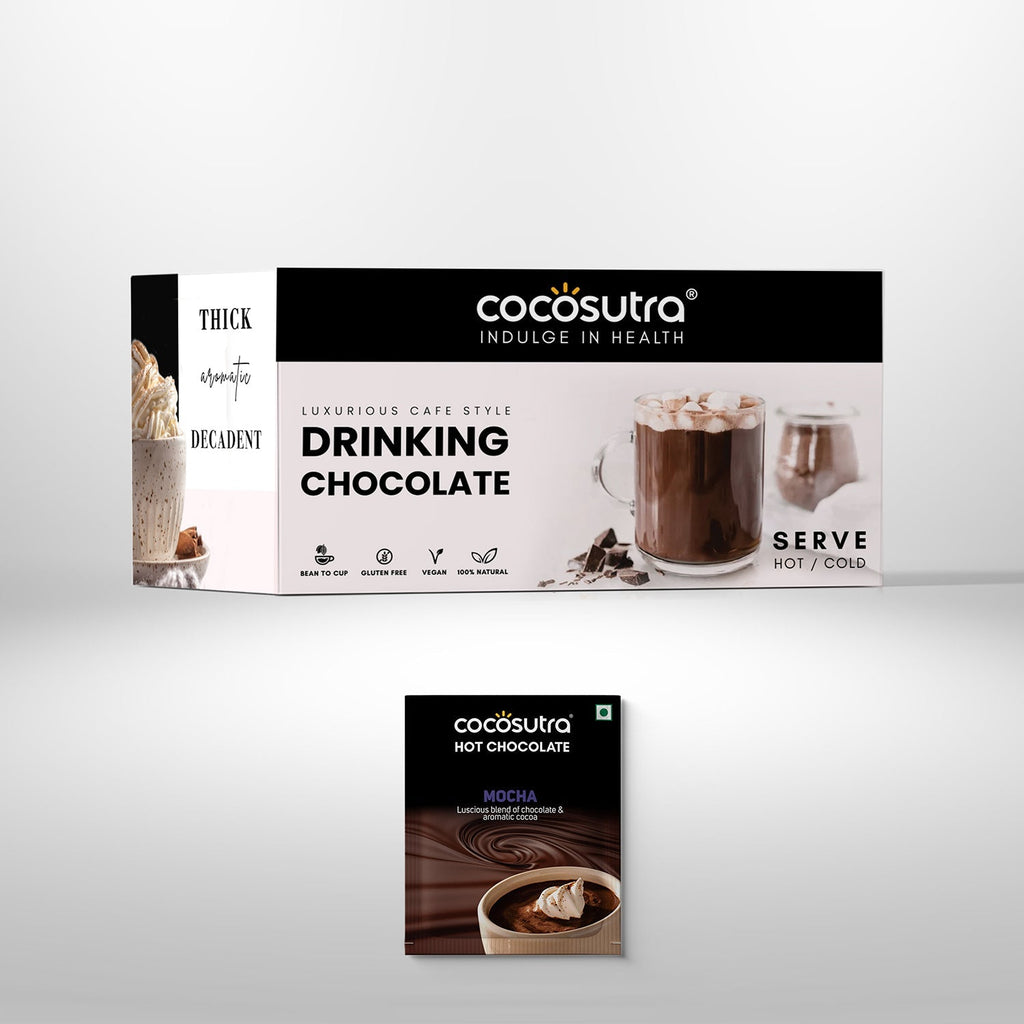 Cocosutra Mocha Hot Chocolate Travel Friendly Gift Hamper 20 Pack - 400 gms