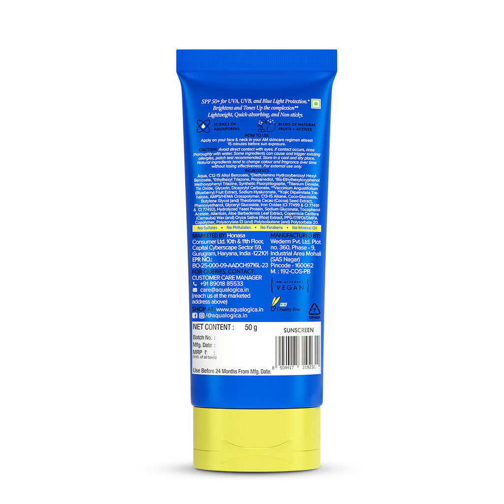 Aqualogica Bright+ Tone Up Sunscreen - 50 gms