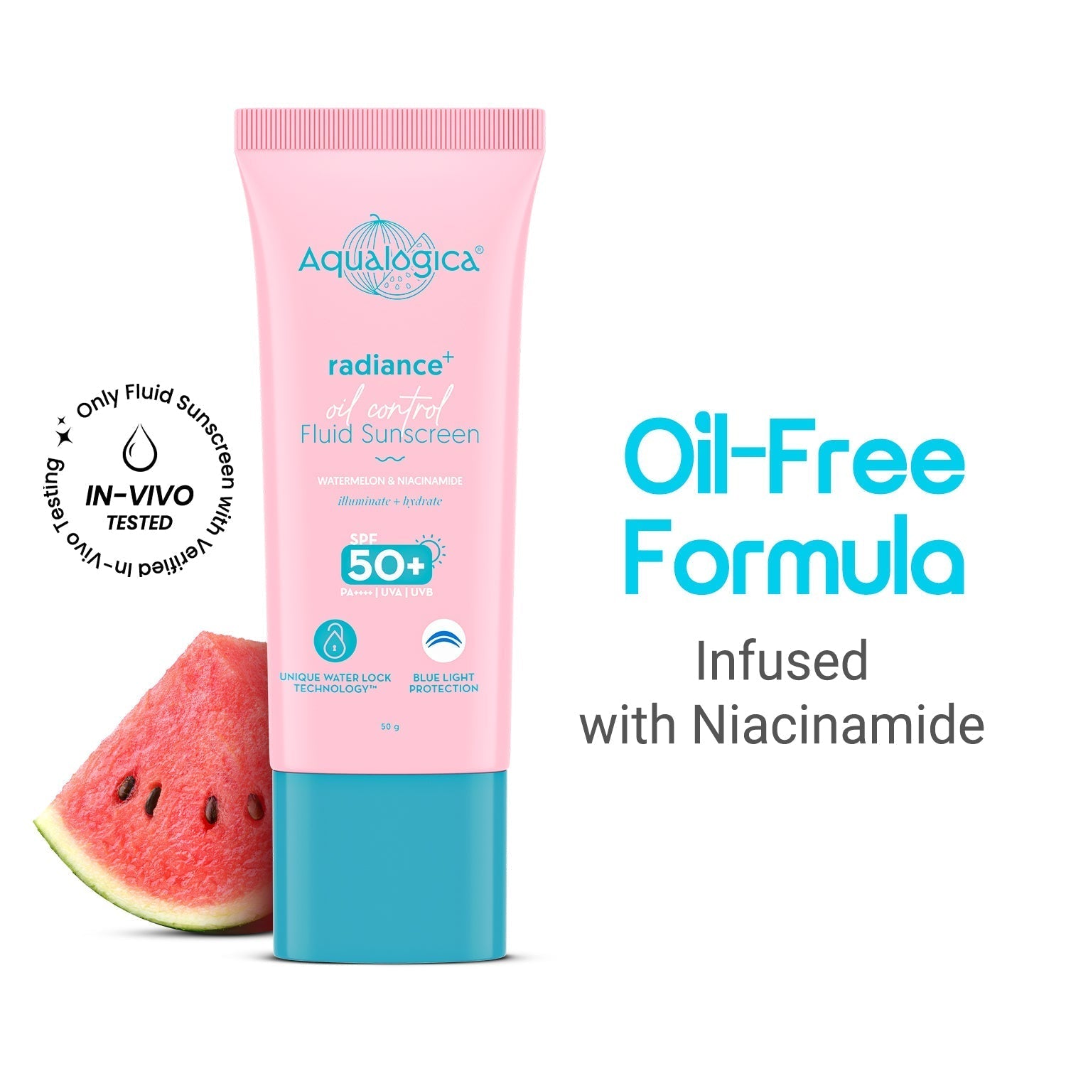 Aqualogica Radiance+ Oil Control Fluid Sunscreen - 50 gms