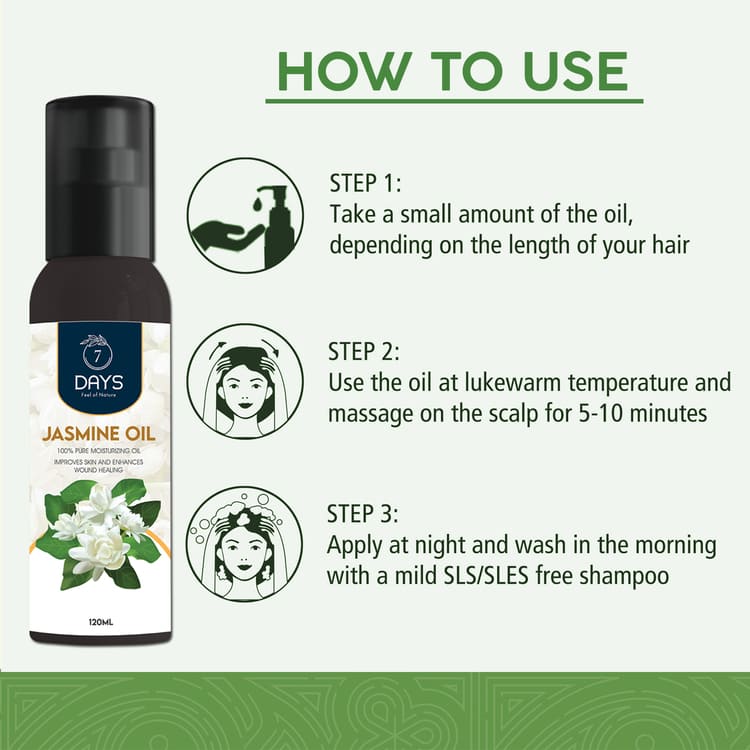 7Days Organic 100% Pure & Natural Jasmine Oil - 120 ml