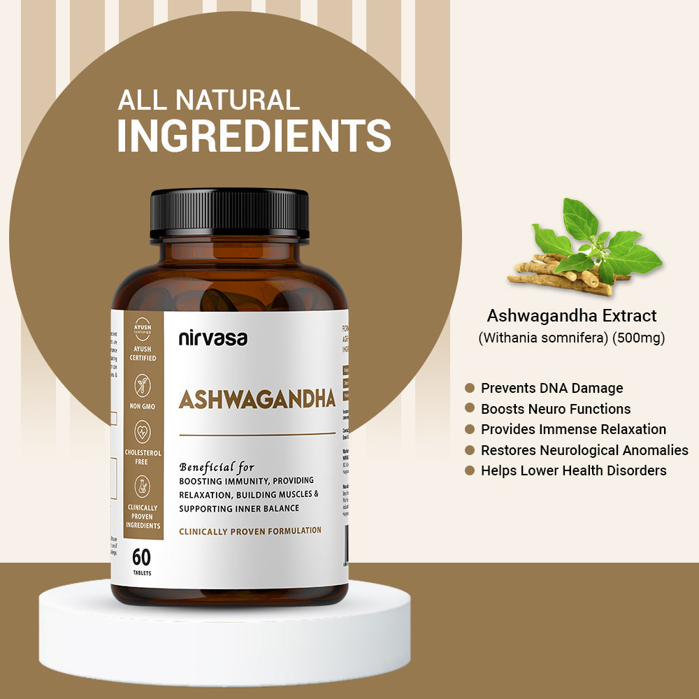 Nirvasa Ashwagandha Tablets - 60 tabs