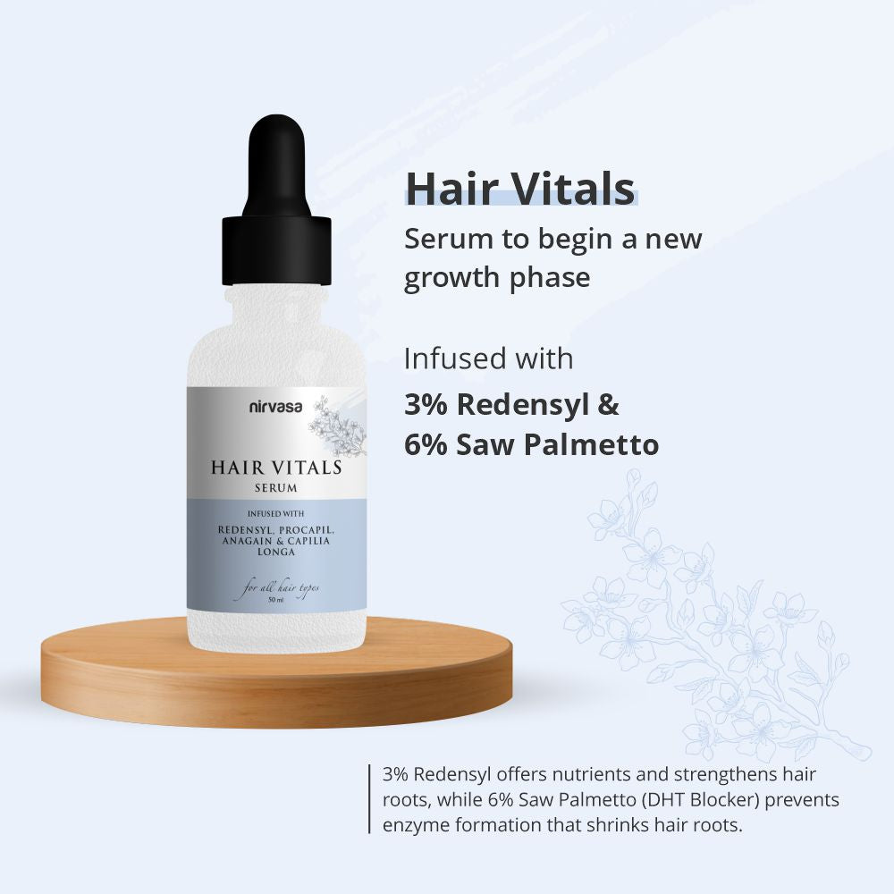 Nirvasa Anti Hairfall Shampoo & Hair Vitals Tablets & Hair Vitals Serum Combo