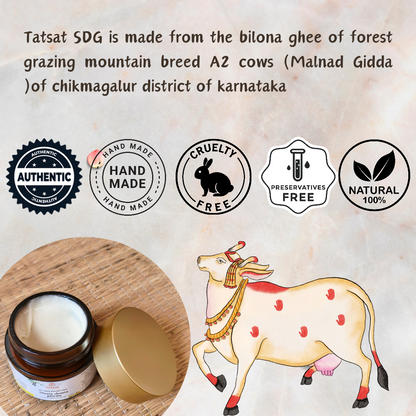 Tatsat Shata Dhauta Ghrita -100 Times Washed Desi Cow A2 Ghee moisturizing cream. Anti-Aging, Deep Nourishing & Skin Smoothing
