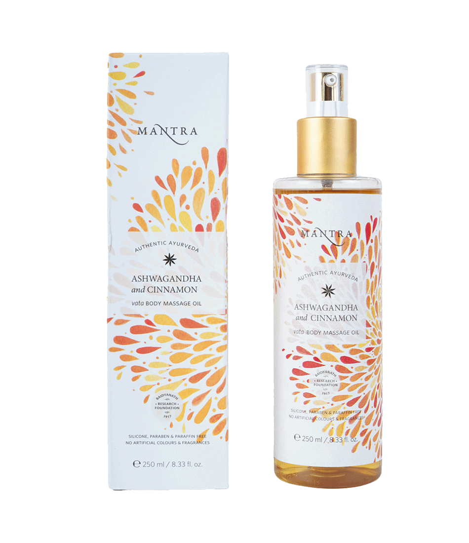 Mantra Herbal Ashwagandha And Cinnamon Vata Body Massage Oil