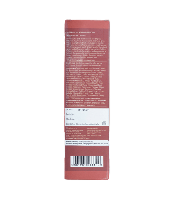 Mantra Herbal Saffron And Ashwagandha Mahanarayan Oil