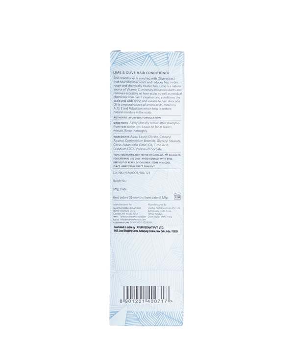 Mantra Herbal Lime And Olive Hair Conditioner For Dry & Damaged Hair For Men