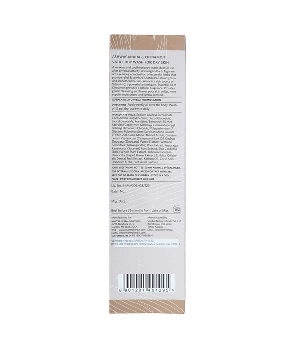 Mantra Herbal Ashwagandha & Cinnamon Vata Body Wash