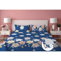 Dreamlet Presents Luxurious Supersoft Cotton Feel 210tc King Size Elastic Fitted Double Bedsheets With 2 Pillow Covers Color | Blue