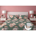Dreamlet Presents Luxurious Supersoft Cotton Feel 210tc King Size Elastic Fitted Double Bedsheets With 2 Pillow Covers | Green