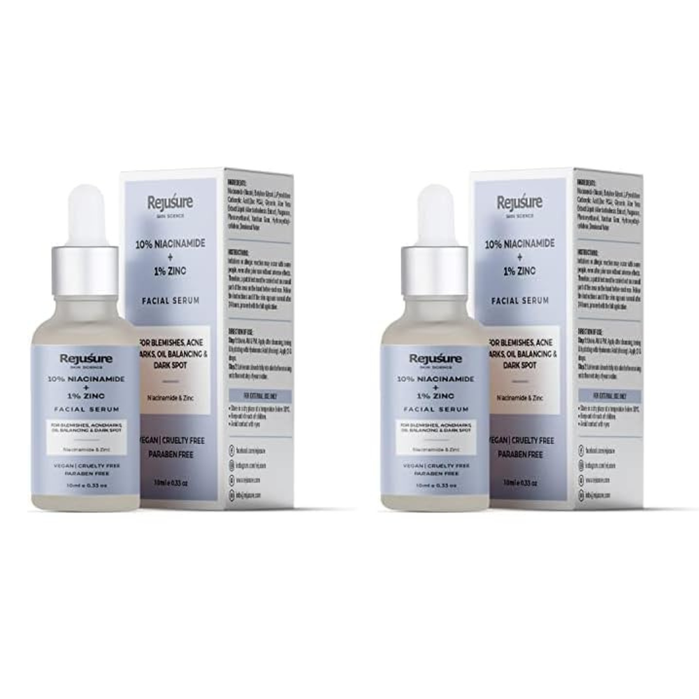 Rejusure 10% Niacinamide + 1% Zinc Face Serum – 10 Ml | Pack of 2