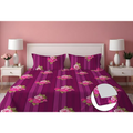 Dreamlet Presents Luxurious Supersoft Cotton Feel 210tc King Size Elastic Fitted Double Bedsheets With 2 Pillow Covers | Purple Color