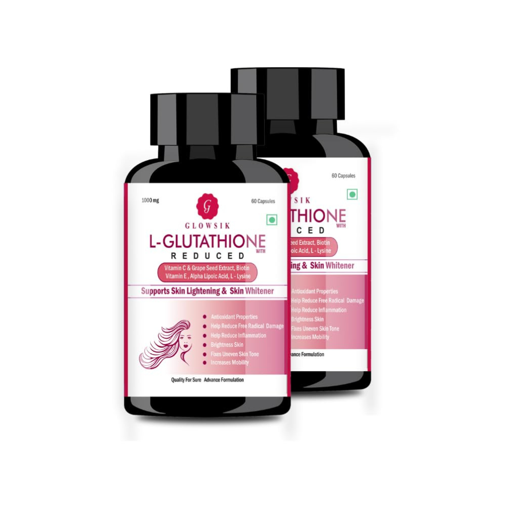 Glowsik Glutathione 1000 Mg Capsules With Vitamin C & E, L-glutathione - 60 Capsules