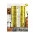 Cortina 2 Piece Solid Design Panel Eyelet Velvet Door Curtains | 7 Feet | Yellow
