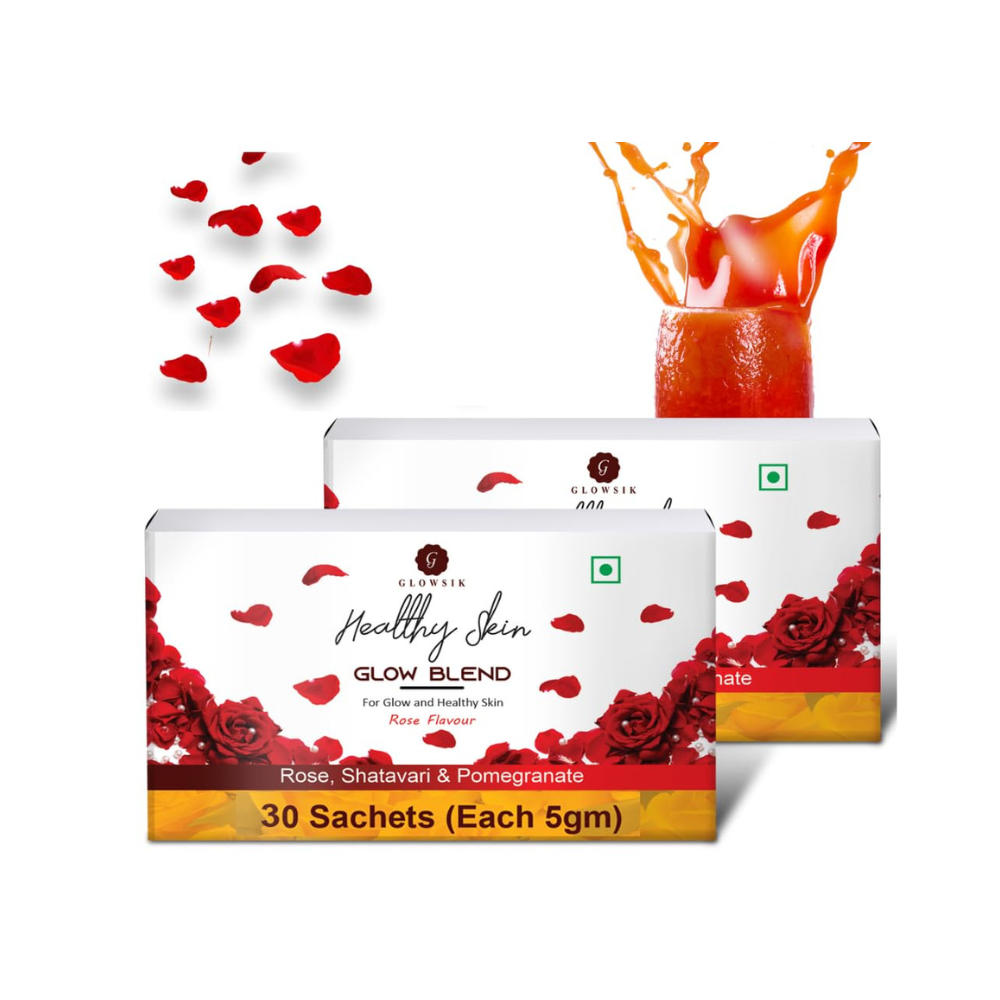 Glowsik Healthy Skin Glow Blend, Ayurvedic Beauty Supplement for Healthy, Glowing Skin - 30 Sachets | Pack of 2